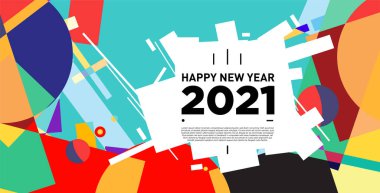 2021 yılındaki parti ve kutlamalar için vektör soyut geometrik arkaplan