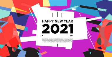 2021 yılındaki parti ve kutlamalar için vektör soyut geometrik arkaplan