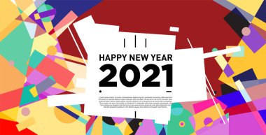 2021 yılındaki parti ve kutlamalar için vektör soyut geometrik arkaplan