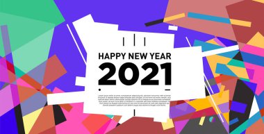 2021 yılındaki parti ve kutlamalar için vektör soyut geometrik arkaplan