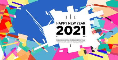 2021 yılındaki parti ve kutlamalar için vektör soyut geometrik arkaplan