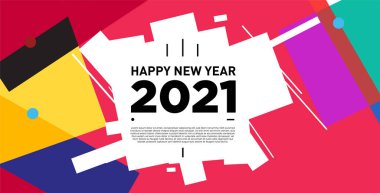 2021 yılındaki parti ve kutlamalar için vektör soyut geometrik arkaplan