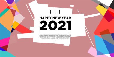 2021 yılındaki parti ve kutlamalar için vektör soyut geometrik arkaplan