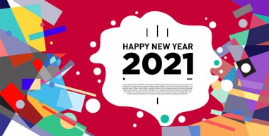 2021 yılındaki parti ve kutlamalar için vektör soyut geometrik arkaplan