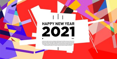 2021 yılındaki parti ve kutlamalar için vektör soyut geometrik arkaplan
