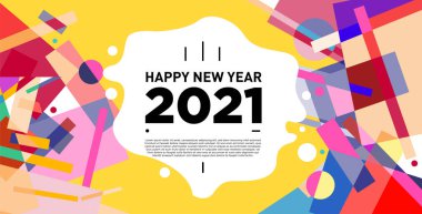 2021 yılındaki parti ve kutlamalar için vektör soyut geometrik arkaplan
