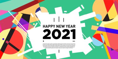 2021 yılındaki parti ve kutlamalar için vektör soyut geometrik arkaplan
