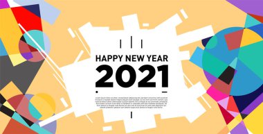 2021 yılındaki parti ve kutlamalar için vektör soyut geometrik arkaplan