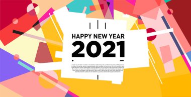 2021 yılındaki parti ve kutlamalar için vektör soyut geometrik arkaplan