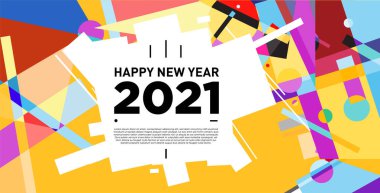 2021 yılındaki parti ve kutlamalar için vektör soyut geometrik arkaplan