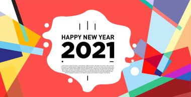 2021 yılındaki parti ve kutlamalar için vektör soyut geometrik arkaplan