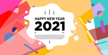 2021 yılındaki parti ve kutlamalar için vektör soyut geometrik arkaplan