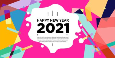 2021 yılındaki parti ve kutlamalar için vektör soyut geometrik arkaplan