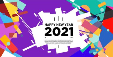 2021 yılındaki parti ve kutlamalar için vektör soyut geometrik arkaplan