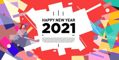 2021 yılındaki parti ve kutlamalar için vektör soyut geometrik arkaplan