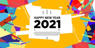2021 yılındaki parti ve kutlamalar için vektör soyut geometrik arkaplan
