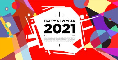 2021 yılındaki parti ve kutlamalar için vektör soyut geometrik arkaplan