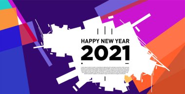 2021 yılındaki parti ve kutlamalar için vektör soyut geometrik arkaplan