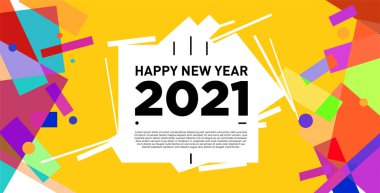 2021 yılındaki parti ve kutlamalar için vektör soyut geometrik arkaplan