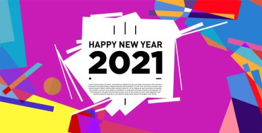 2021 yılındaki parti ve kutlamalar için vektör soyut geometrik arkaplan