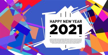2021 yılındaki parti ve kutlamalar için vektör soyut geometrik arkaplan