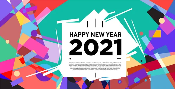 2021 yılındaki parti ve kutlamalar için vektör soyut geometrik arkaplan