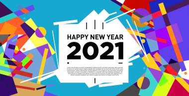 2021 yılındaki parti ve kutlamalar için vektör soyut geometrik arkaplan