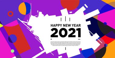 2021 yılındaki parti ve kutlamalar için vektör soyut geometrik arkaplan
