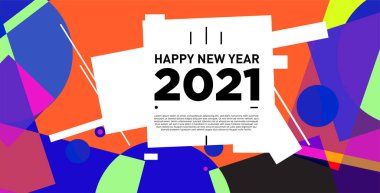 2021 yılındaki parti ve kutlamalar için vektör soyut geometrik arkaplan