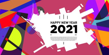 2021 yılındaki parti ve kutlamalar için vektör soyut geometrik arkaplan