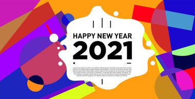 2021 yılındaki parti ve kutlamalar için vektör soyut geometrik arkaplan