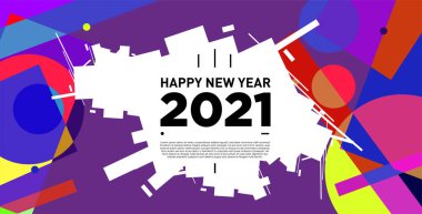 2021 yılındaki parti ve kutlamalar için vektör soyut geometrik arkaplan