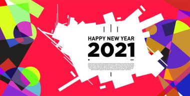 2021 yılındaki parti ve kutlamalar için vektör soyut geometrik arkaplan