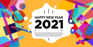 2021 yılındaki parti ve kutlamalar için vektör soyut geometrik arkaplan