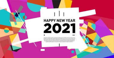 2021 yılındaki parti ve kutlamalar için vektör soyut geometrik arkaplan