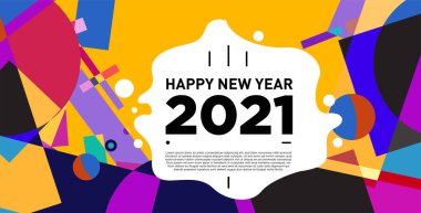 2021 yılındaki parti ve kutlamalar için vektör soyut geometrik arkaplan