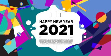 2021 yılındaki parti ve kutlamalar için vektör soyut geometrik arkaplan