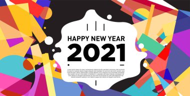 2021 yılındaki parti ve kutlamalar için vektör soyut geometrik arkaplan