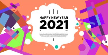2021 yılındaki parti ve kutlamalar için vektör soyut geometrik arkaplan