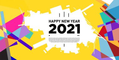 2021 yılındaki parti ve kutlamalar için vektör soyut geometrik arkaplan
