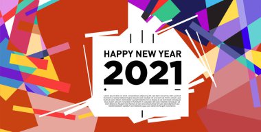 2021 yılındaki parti ve kutlamalar için vektör soyut geometrik arkaplan