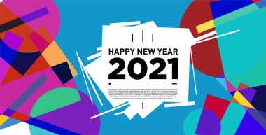 2021 yılındaki parti ve kutlamalar için vektör soyut geometrik arkaplan