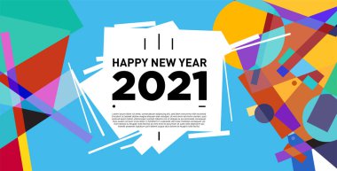 2021 yılındaki parti ve kutlamalar için vektör soyut geometrik arkaplan