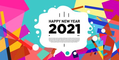 2021 yılındaki parti ve kutlamalar için vektör soyut geometrik arkaplan