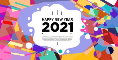 2021 yılındaki parti ve kutlamalar için vektör soyut geometrik arkaplan