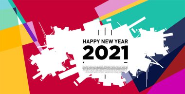 2021 yılındaki parti ve kutlamalar için vektör soyut geometrik arkaplan