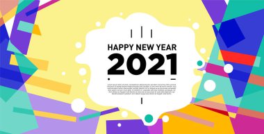 2021 yılındaki parti ve kutlamalar için vektör soyut geometrik arkaplan