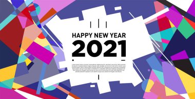 2021 yılındaki parti ve kutlamalar için vektör soyut geometrik arkaplan