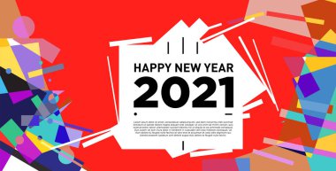 2021 yılındaki parti ve kutlamalar için vektör soyut geometrik arkaplan