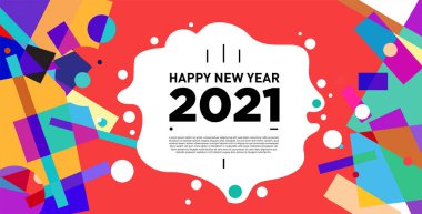 2021 yılındaki parti ve kutlamalar için vektör soyut geometrik arkaplan